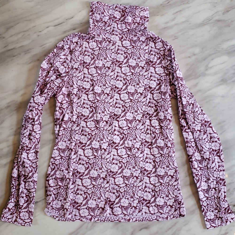 J. Crew tissue turtleneck in vintage floral EUC